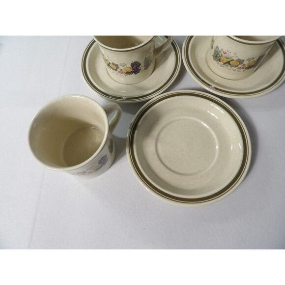 Royal Doulton Harvest Garland Cups Saucer Set of 3 Vintage 1976 Lambeth Stonewar - Picture 3 of 9